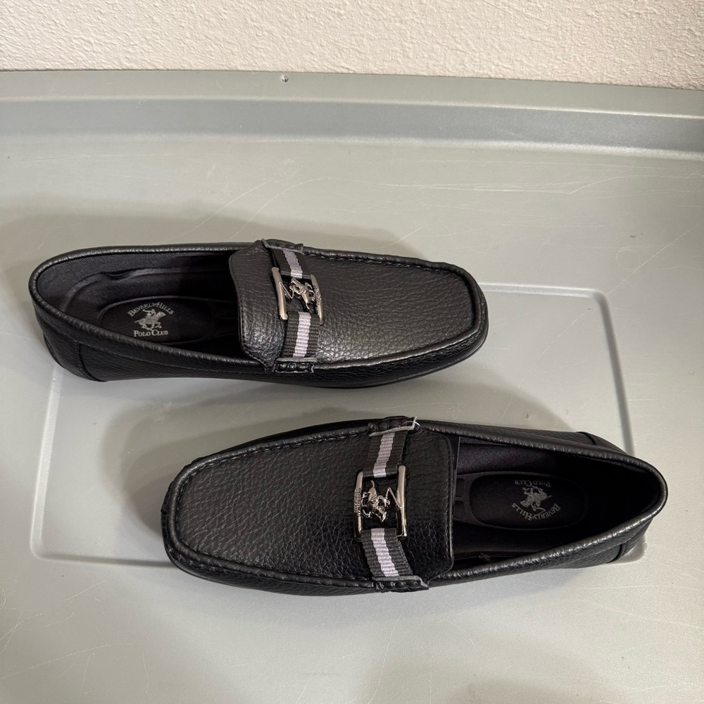 Beverly Hills Polo Club Black Loafers with Silver Accent - Picture 8 of 16